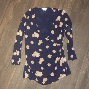 Boden crossover floral knit shirt